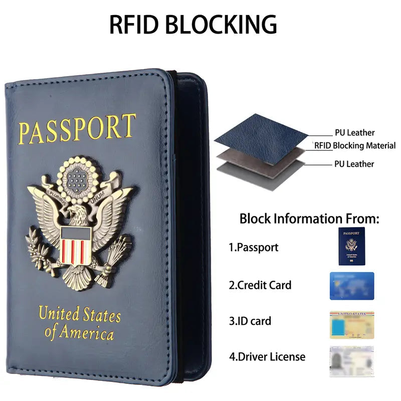 Creative Passport Holder Cover With 3D Metal Badge Bags & Travel - DailySale