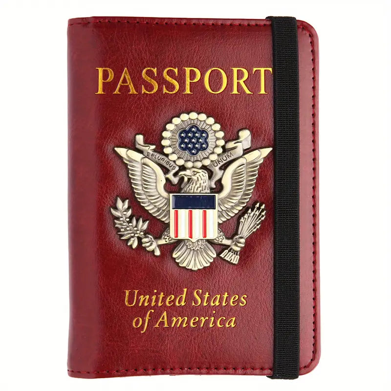 Creative Passport Holder Cover With 3D Metal Badge Bags & Travel Wine - DailySale