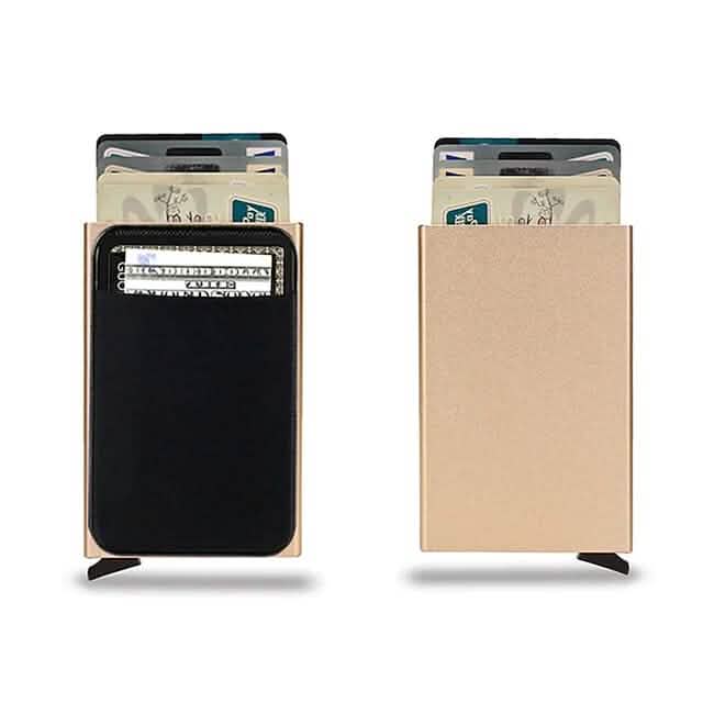 Credit Card Holder Wallet Metal Name Card Bags & Travel Gold - DailySale