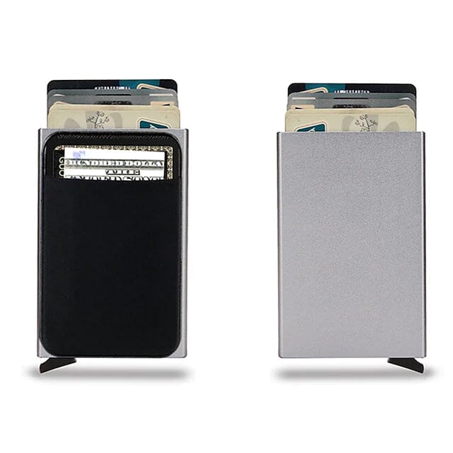 Credit Card Holder Wallet Metal Name Card Bags & Travel Gray - DailySale