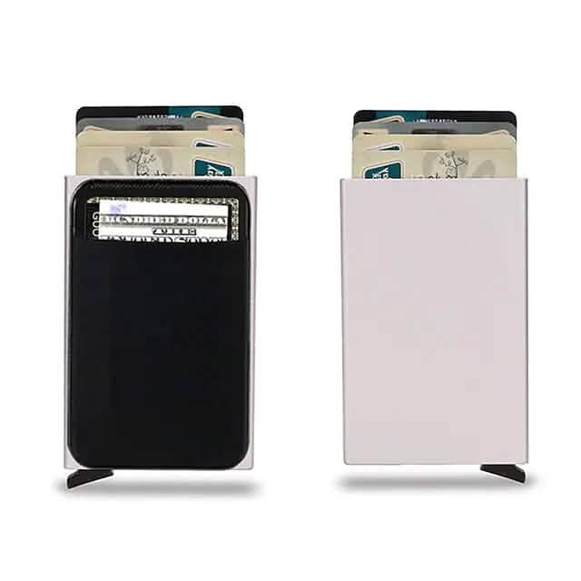 Credit Card Holder Wallet Metal Name Card Bags & Travel Silver - DailySale