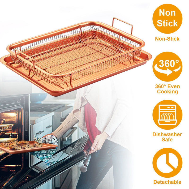 Crispy Tray Set Non Stick Grill Basket Kitchen & Dining - DailySale