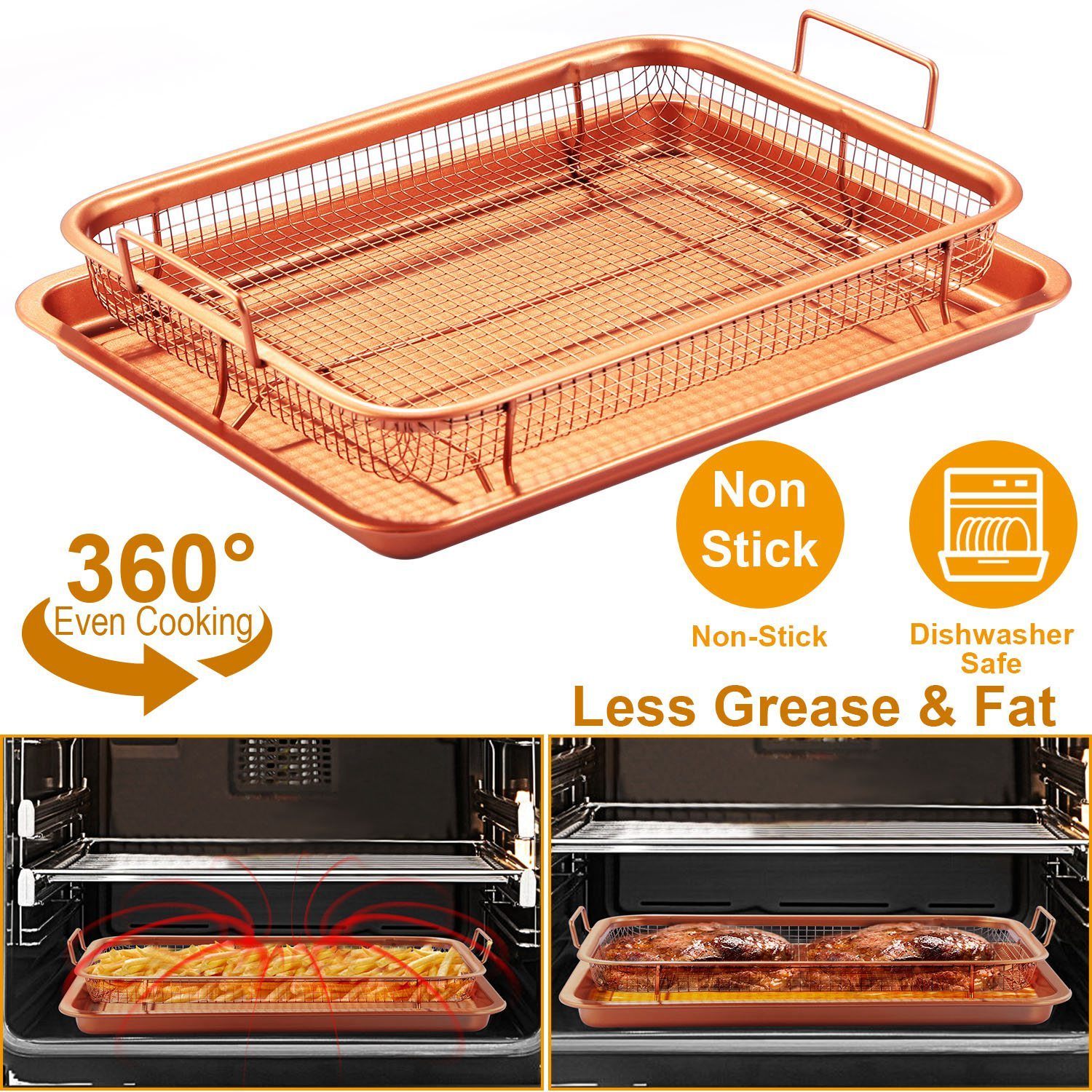 Crispy Tray Set Non Stick Grill Basket Kitchen & Dining - DailySale