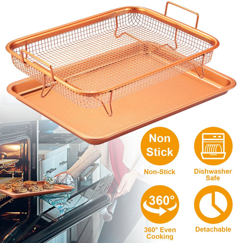 Crispy Tray Set Non Stick Grill Basket Kitchen & Dining - DailySale