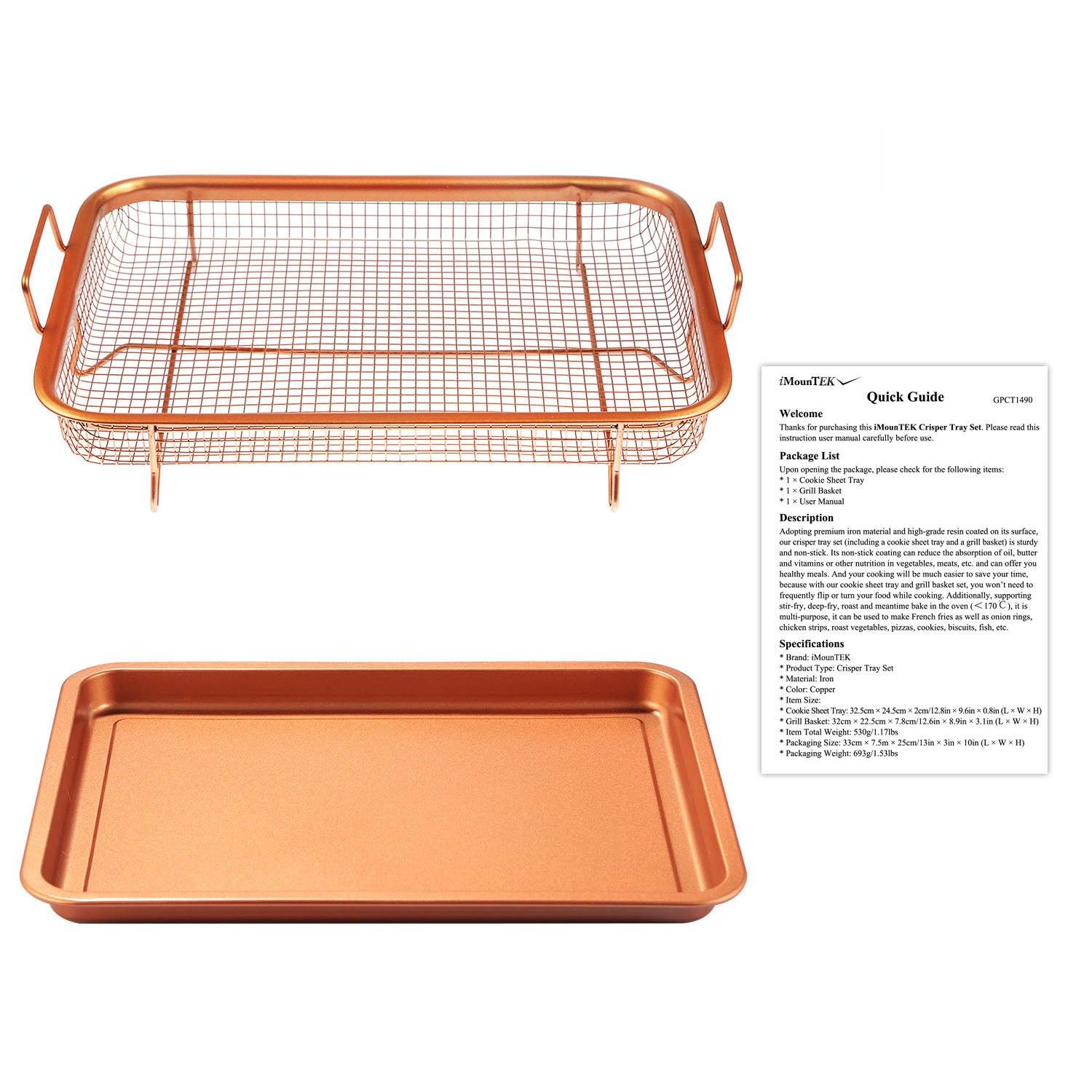 Crispy Tray Set Non Stick Grill Basket Kitchen & Dining - DailySale