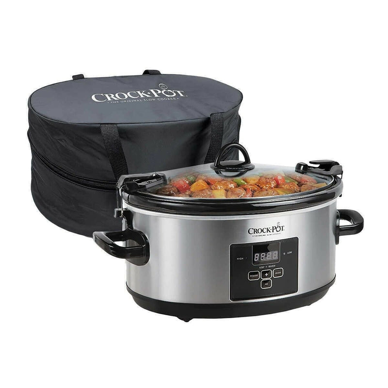 Crock-Pot 7 Quart Programmable Cook and Carry Extra Large Slow Cooker Digital Timer Kitchen Appliances - DailySale