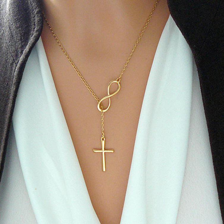 Cross Lariat Necklace Necklaces - DailySale