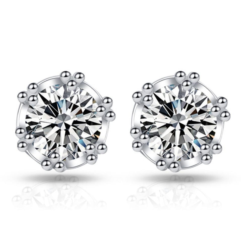Crown Designed Stud Earring with Cubic Zirconia Stones Jewelry - DailySale