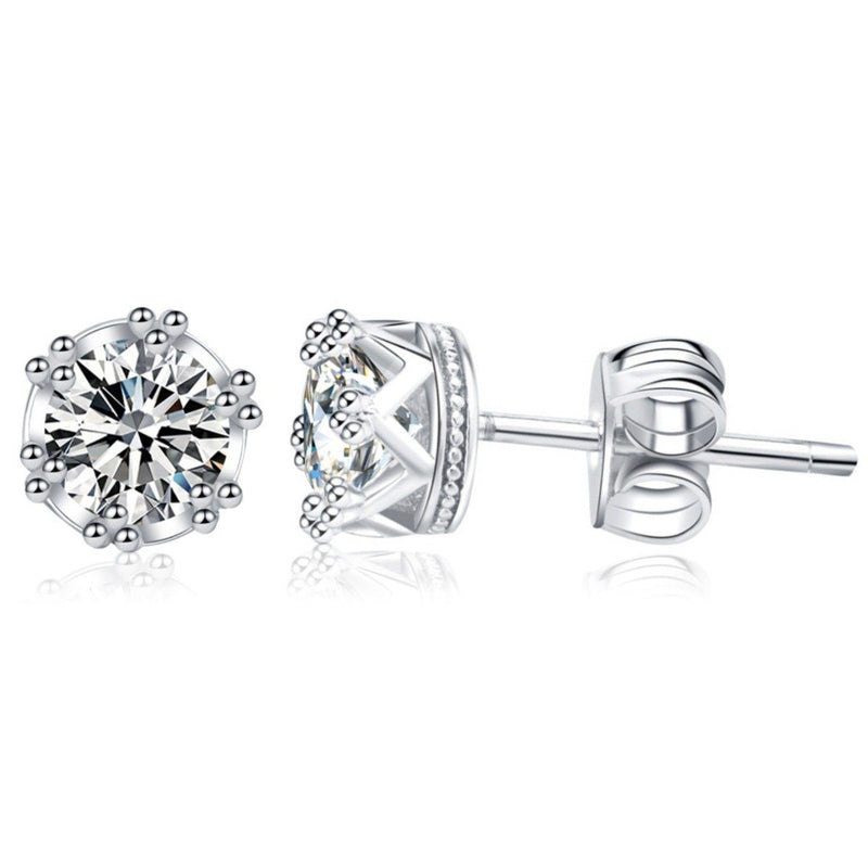 Crown Designed Stud Earring with Cubic Zirconia Stones Jewelry - DailySale