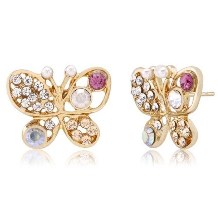 Crystal Butterfly Stud Earrings Jewelry - DailySale
