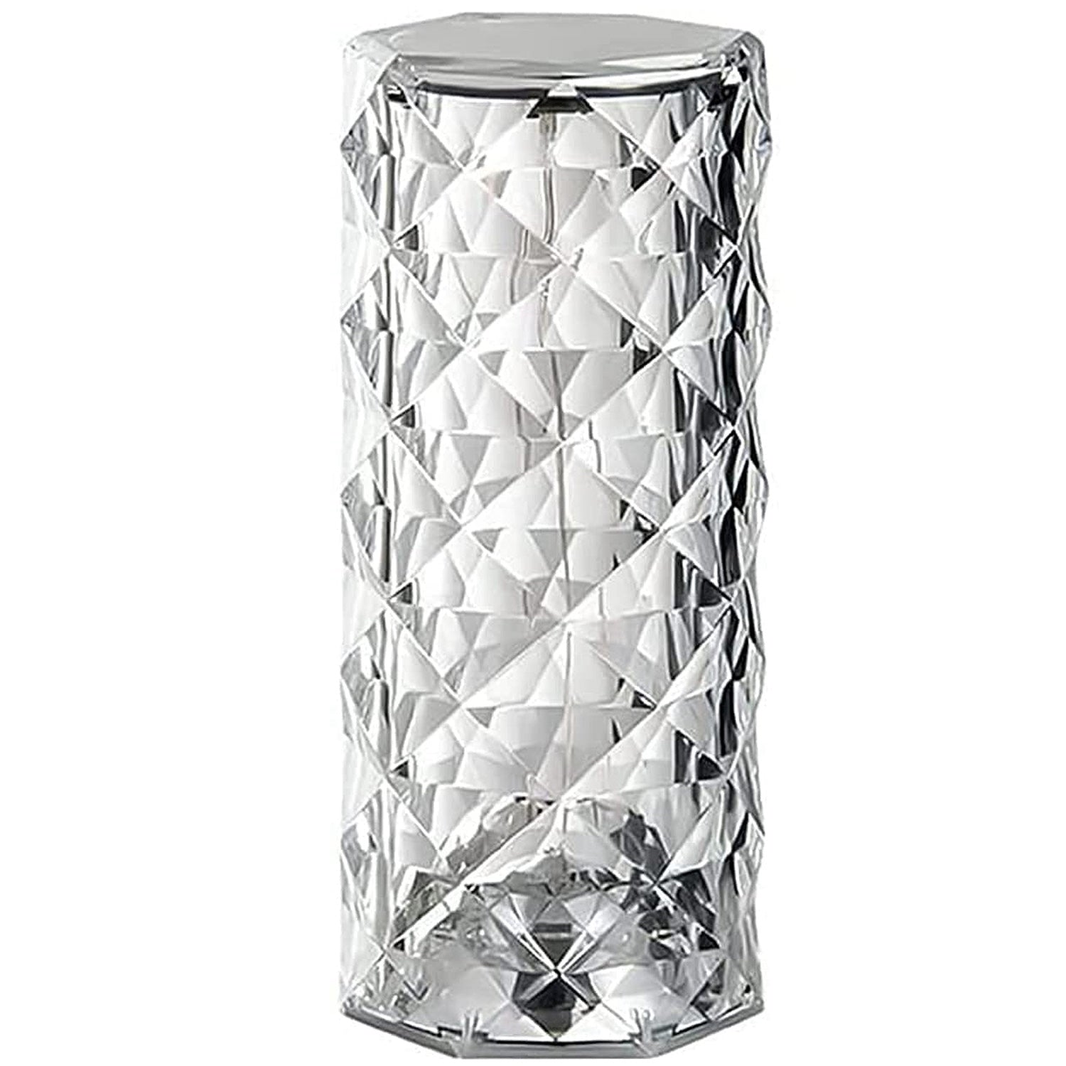 Crystal Diamond Rose Table Lamp shown shown against a white background