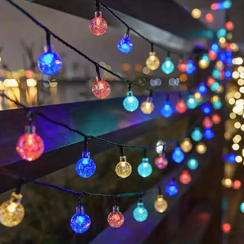 Crystal Globe Solar String Lights String & Fairy Lights Multicolor 16ft - DailySale
