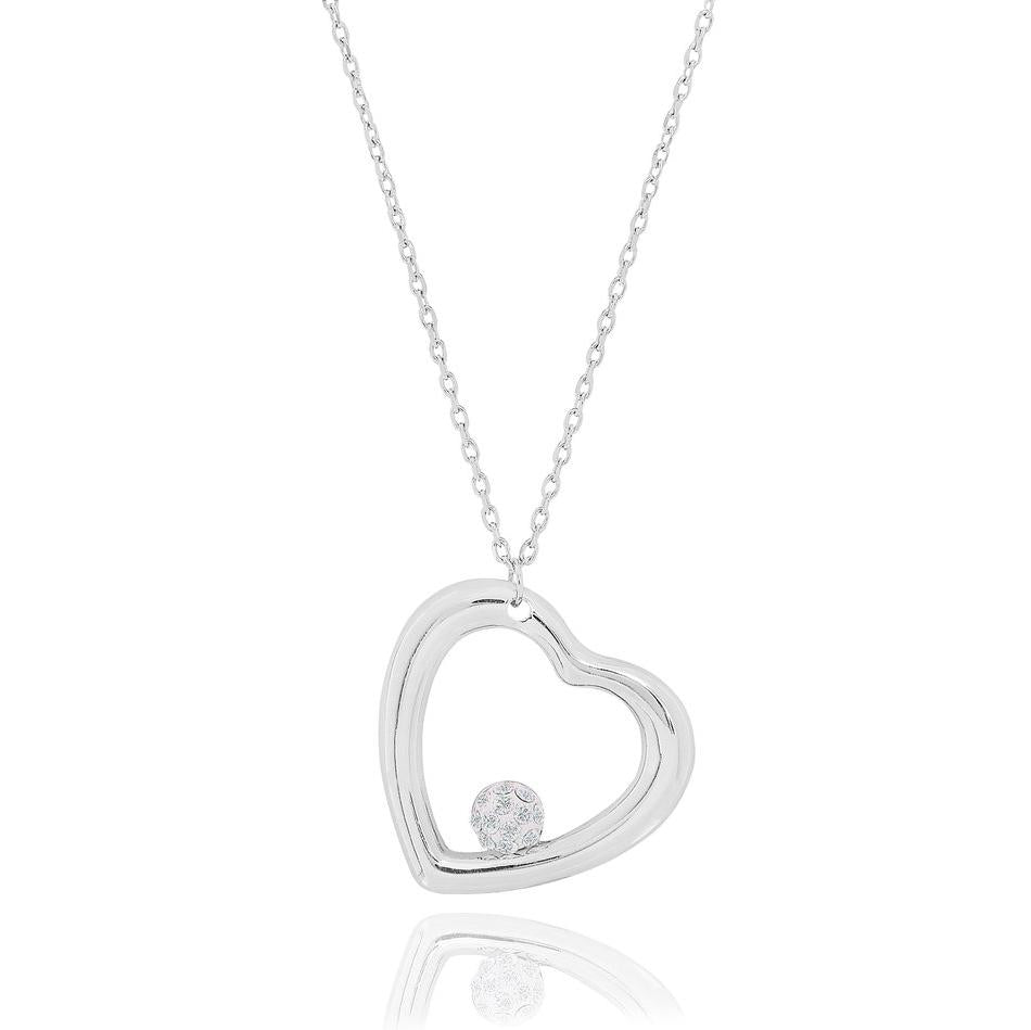 Crystal Heart Necklace and Stud Set Necklaces - DailySale