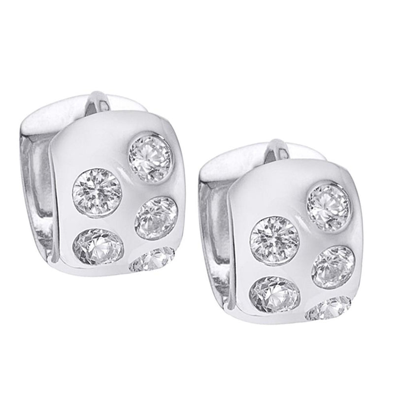 Crystal Mini Bezel Huggie Hoop Earrings Earrings - DailySale