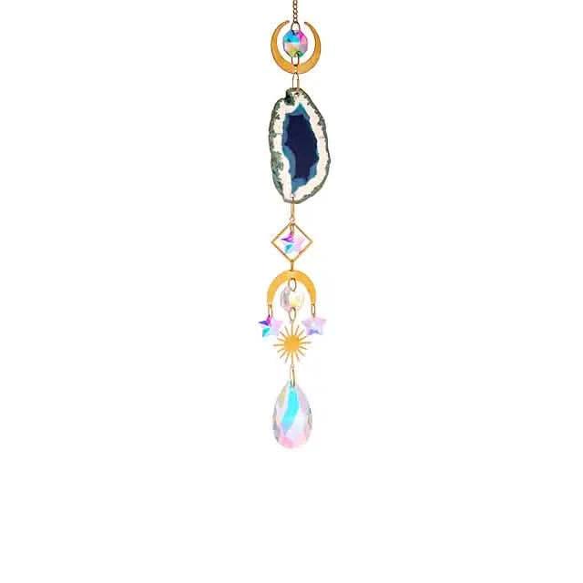Crystal Sun Catcher Pendant Wind Chime Home Decor Furniture & Decor Blue - DailySale