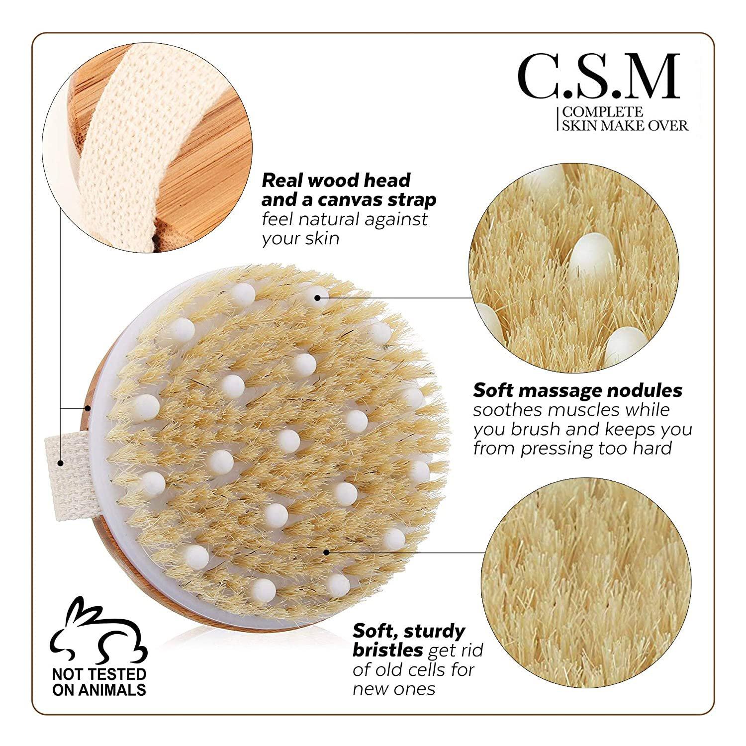 C.S.M. Body Brush for Wet or Dry Brushing Beauty & Personal Care - DailySale