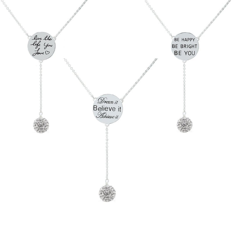 Cubic Zirconia Engraved Inspirational Necklaces Necklaces - DailySale