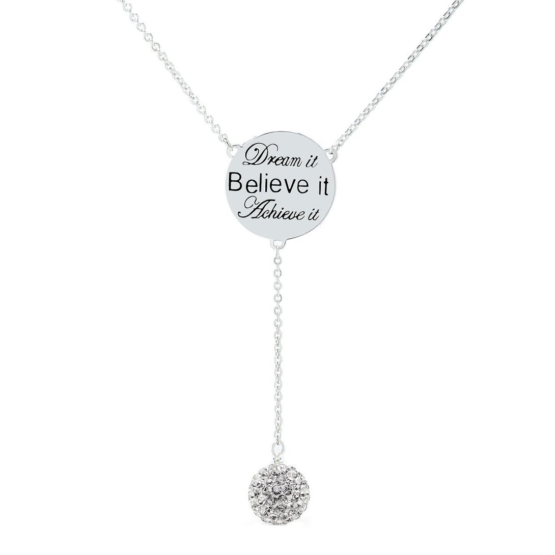 Cubic Zirconia Engraved Inspirational Necklaces Necklaces Dream It - DailySale