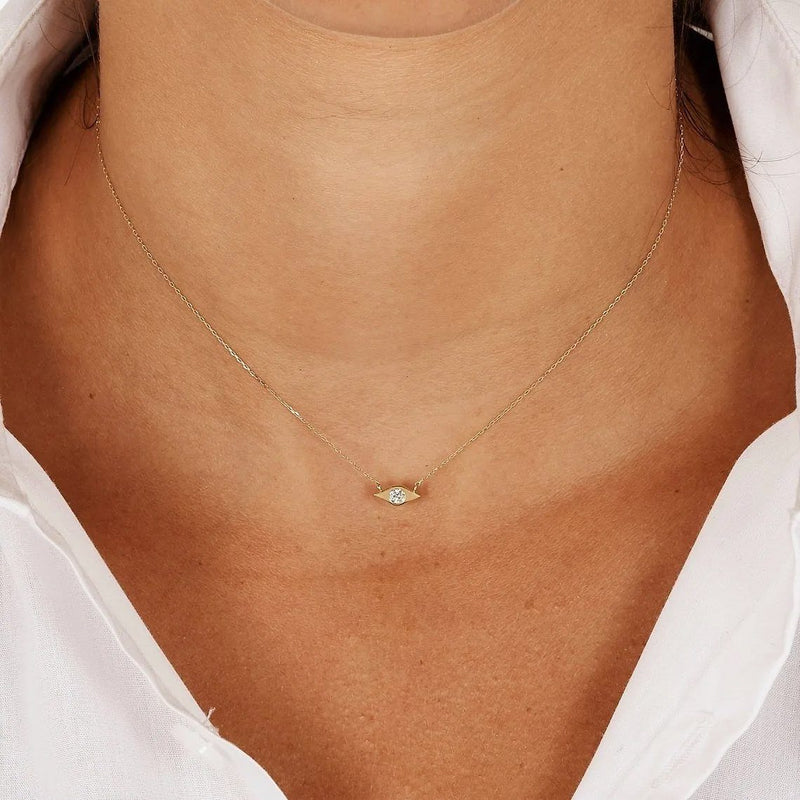 Cubic Zirconia Eye Drop Necklace Necklaces - DailySale