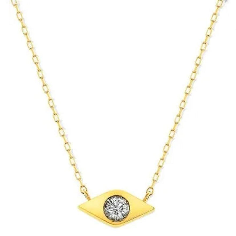 Cubic Zirconia Eye Drop Necklace Necklaces Gold - DailySale
