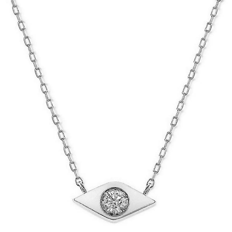 Cubic Zirconia Eye Drop Necklace Necklaces Silver - DailySale