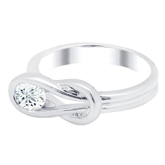 Cubic Zirconia Love Knot Ring Rings - DailySale