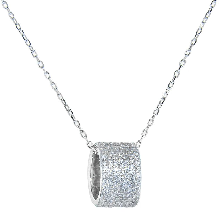 Cubic Zirconia Rondelle Pendant Necklace Necklaces - DailySale