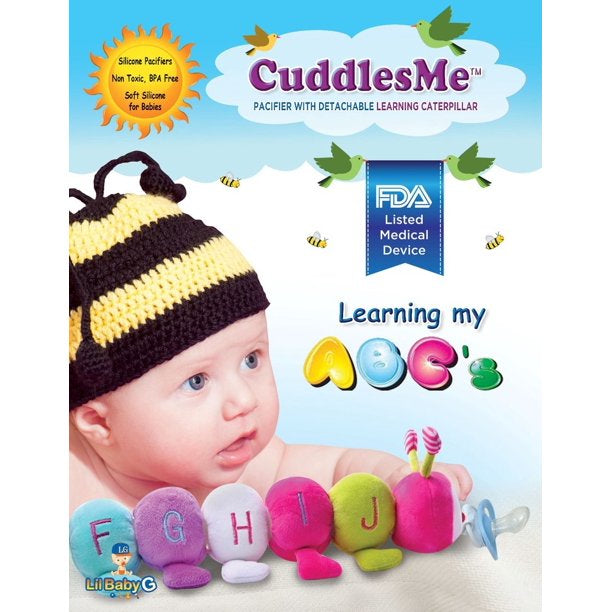 CuddlesMe Pacifier with Detachable Plush Learning Caterpillar ABC Baby - DailySale