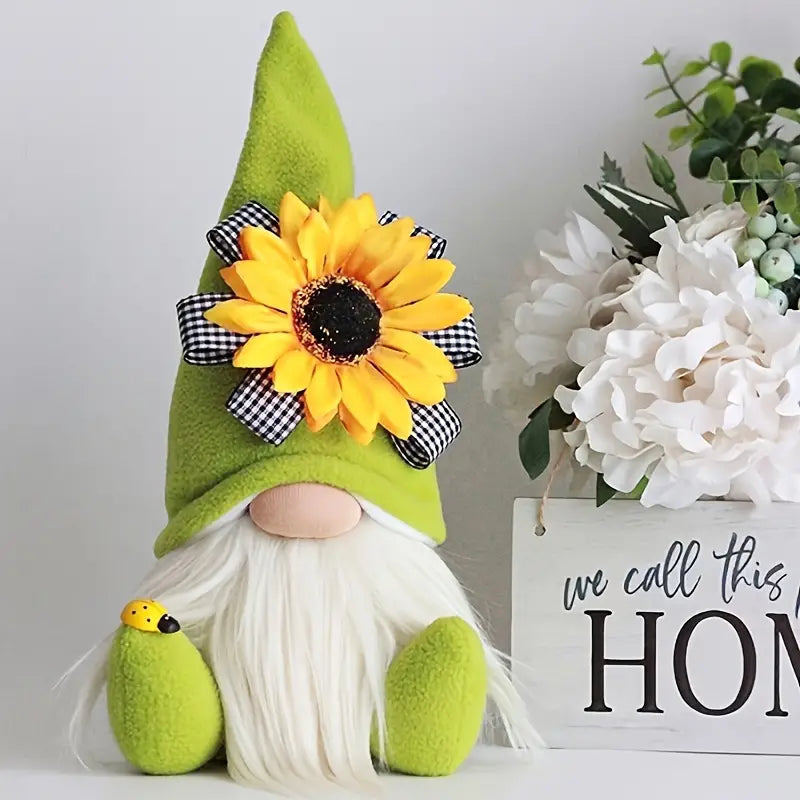 Cuddly Sunflower Bee Doll Ornament Furniture & Decor Green - DailySale