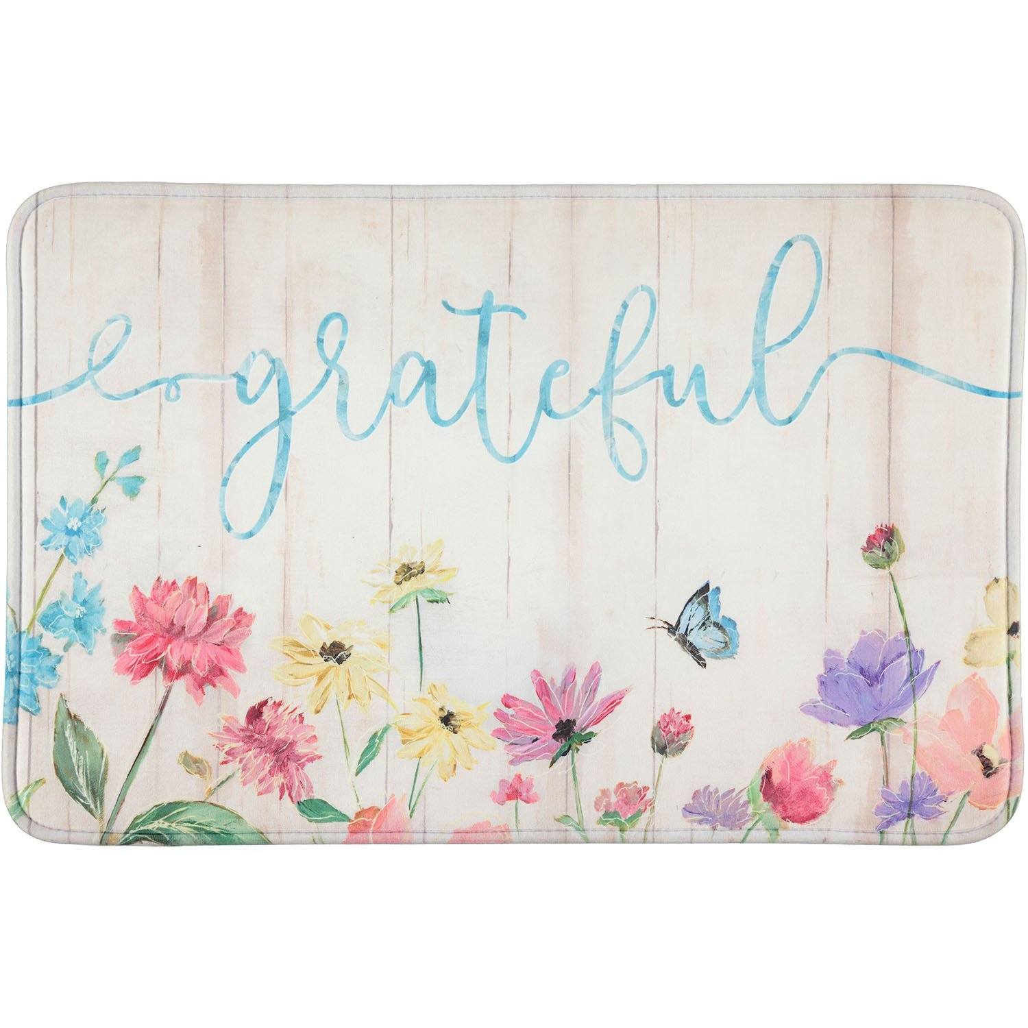 Cushined 20" x 30" Anti-Fatigue Kitchen Mats Kitchen & Dining Grateful Floral Wood - DailySale