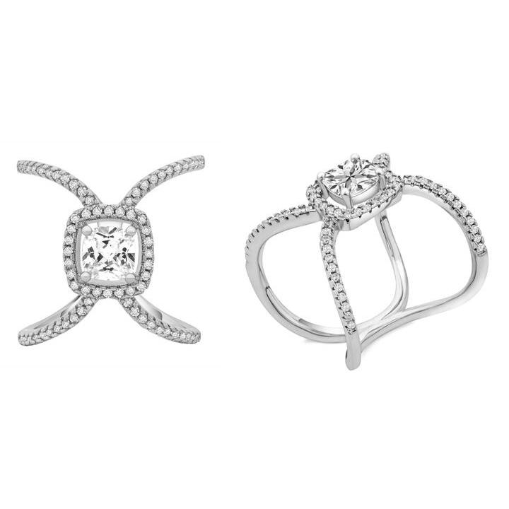 Cushion Halo X Ring Rings - DailySale