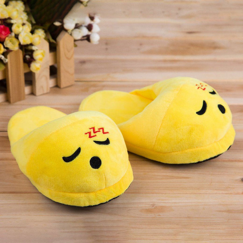 Cute And Fun Plush Emoji Slippers Women's Clothing Crazy Me - DailySale