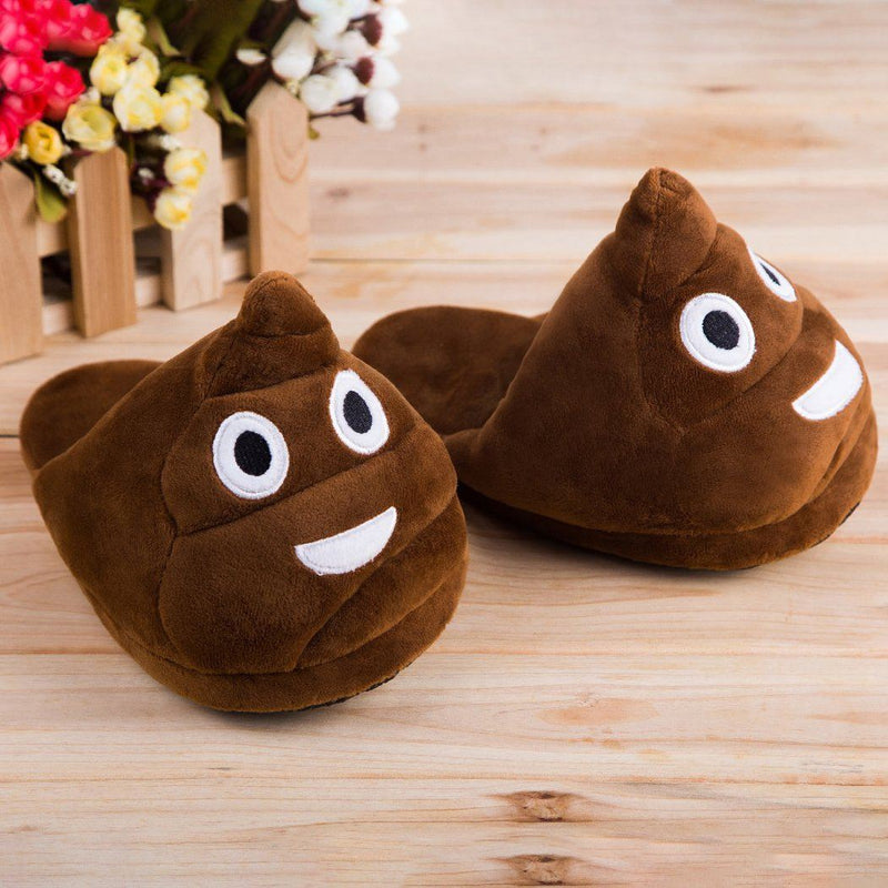 Cute And Fun Plush Emoji Slippers Women's Clothing Poop - DailySale