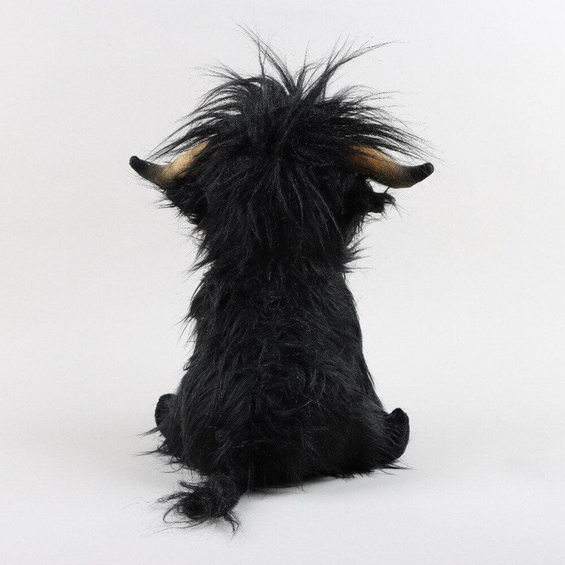 Back view of Cute Highland Cow Plush Toy shown in black, available at Dailysale