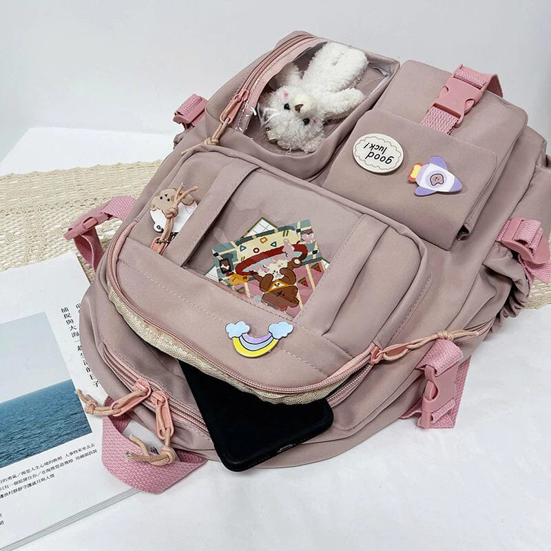 Cute Waterproof Multi-Pocket Women Backpacks with Bear Doll Bags & Travel - DailySale