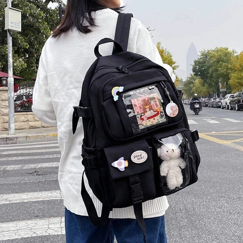 Cute Waterproof Multi-Pocket Women Backpacks with Bear Doll Bags & Travel - DailySale