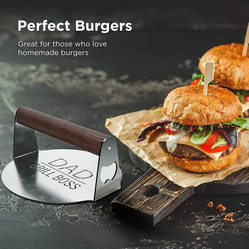 DAD The Grill Boss BBQ Press Grilling Stainless Steel Smash Burger Press Kitchen Tools & Gadgets - DailySale