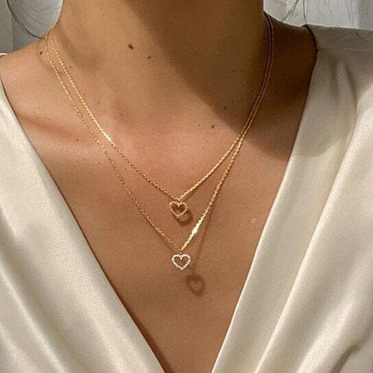 Dainty Diamond Heart Necklace Tiny Love Heart Everyday Necklace Necklaces - DailySale