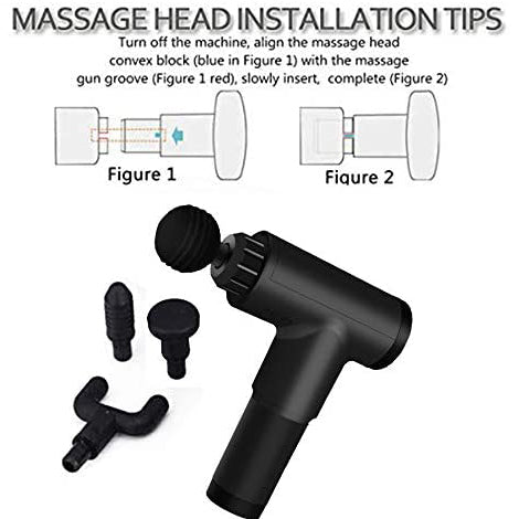 Deep Tissue Massage Gun with Interchangeable Heads Wellness - DailySale
