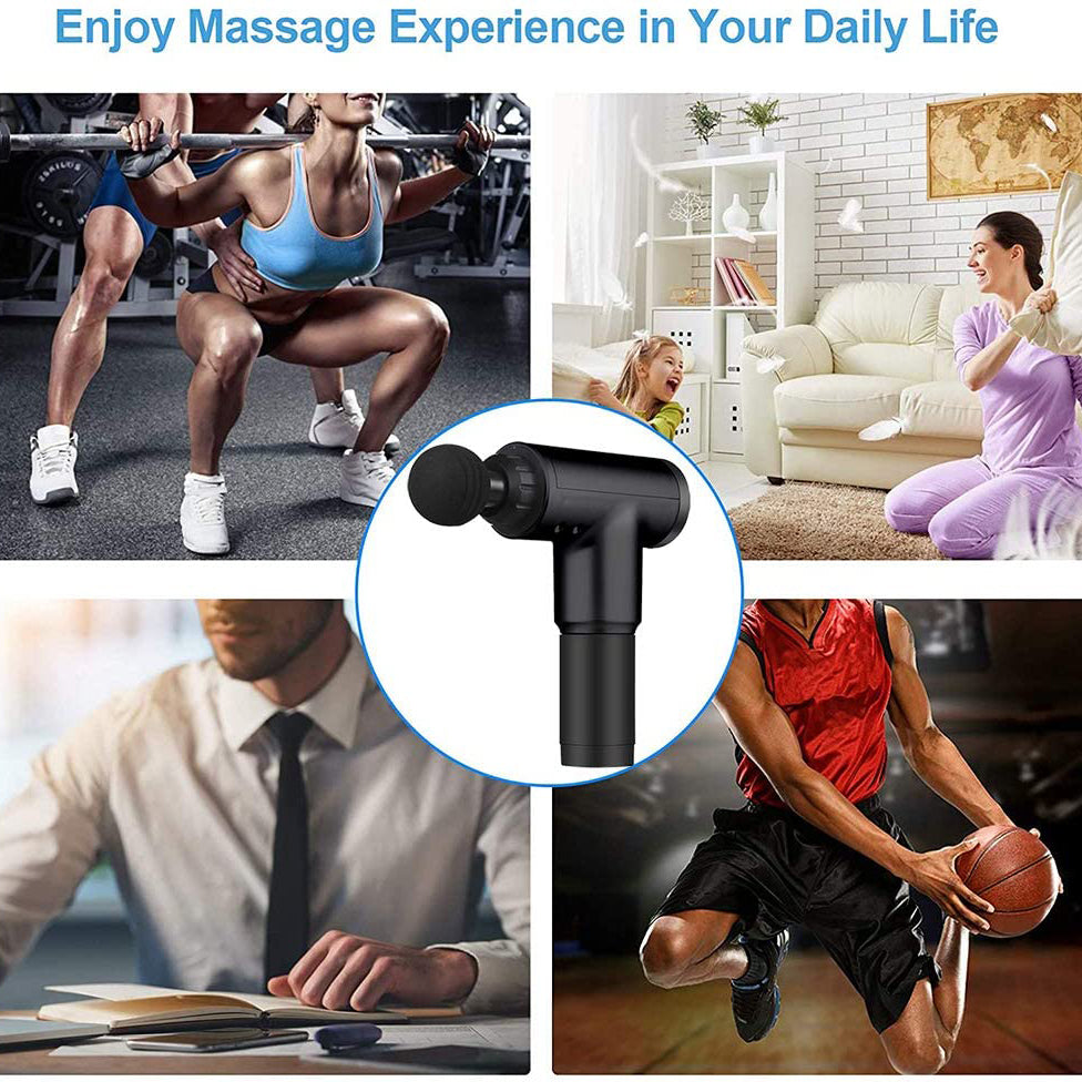 Deep Tissue Massage Gun with Interchangeable Heads Wellness - DailySale