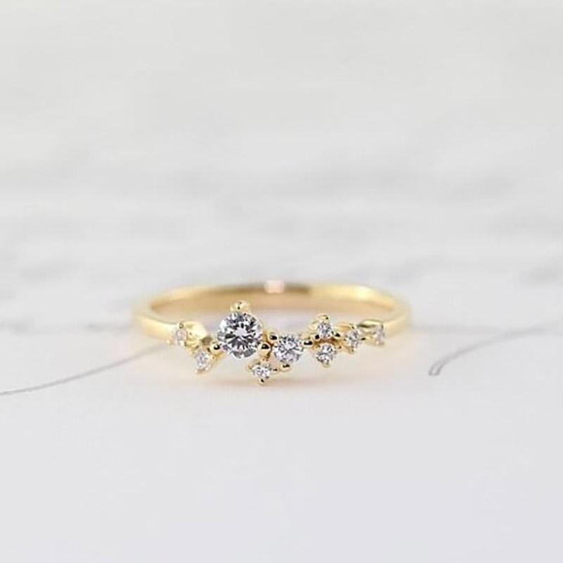 Delicate Cz Stackings Ring In 18Kt Gold Jewelry 6 Gold - DailySale