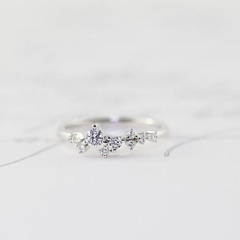 Delicate Cz Stackings Ring In 18Kt Gold Jewelry 6 White Gold - DailySale
