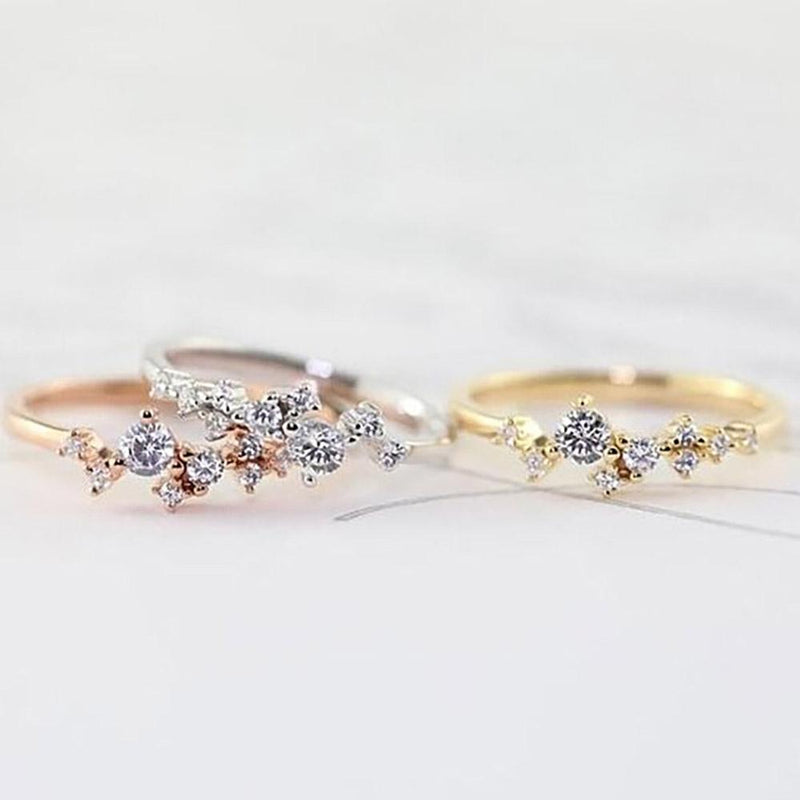 Delicate Cz Stackings Ring In 18Kt Gold Jewelry - DailySale