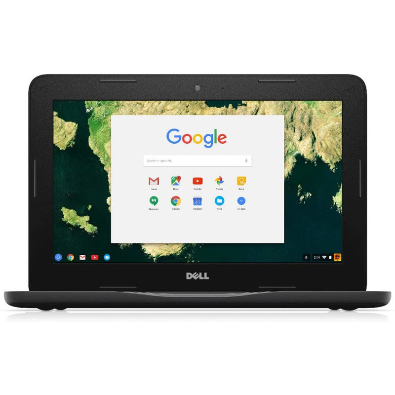 Front view of Dell Chromebook 11 3180 83C80 11.6-Inch Traditional Laptop (Refurbished) with a white background