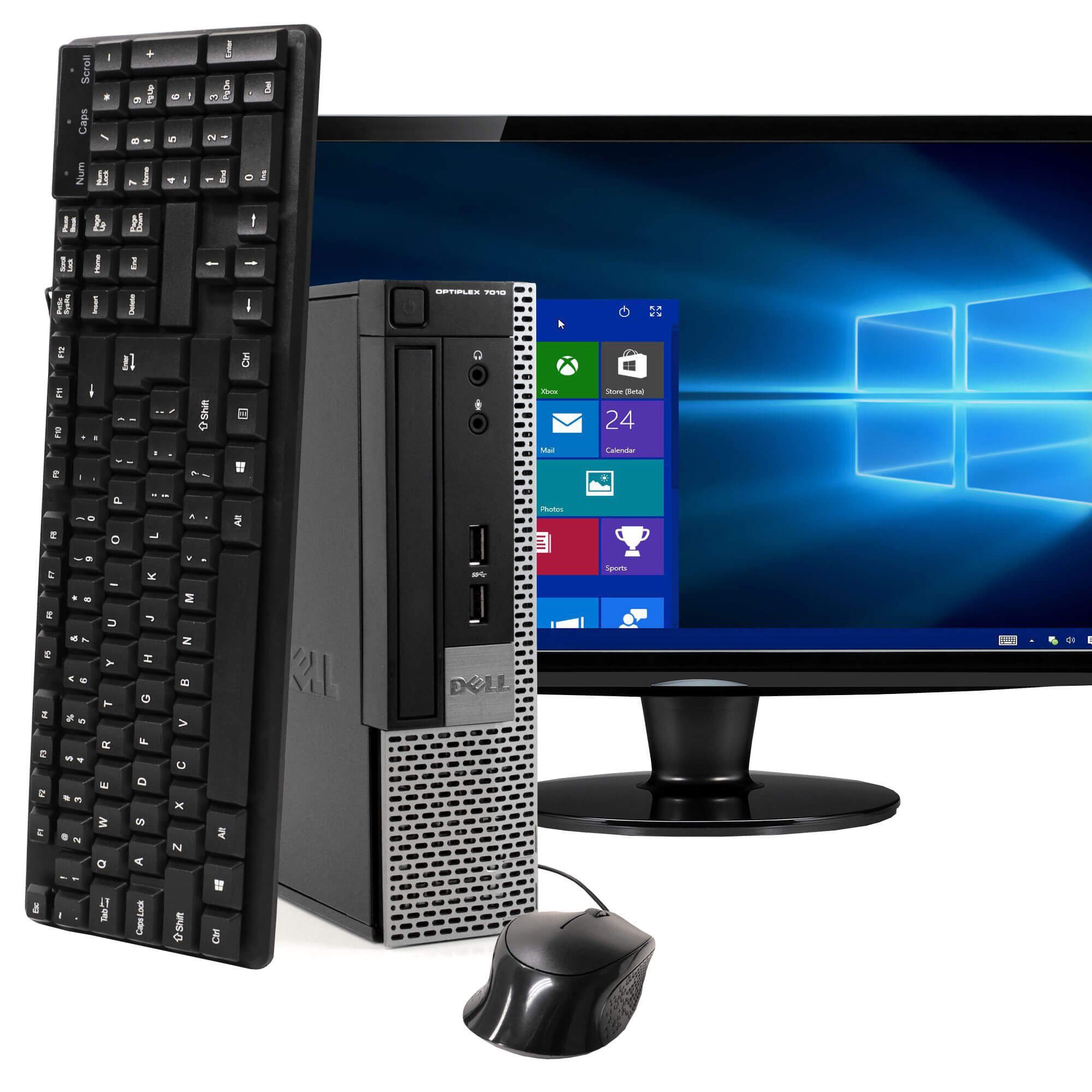 Dell OptiPlex 7010 Ultra Small Form Factor Computer PC with 22" Widescreen Screen Computers - DailySale