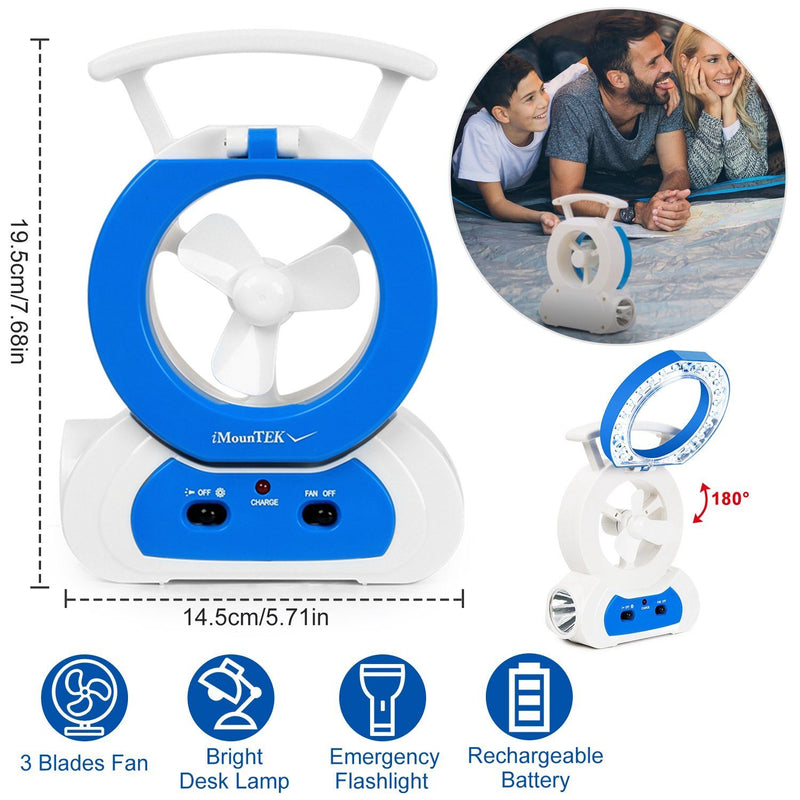 Desk Cooling Fan with 180 Degree Adjustable LED Lamp Sports & Outdoors - DailySale