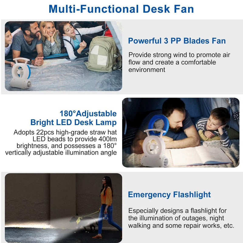Desk Cooling Fan with 180 Degree Adjustable LED Lamp Sports & Outdoors - DailySale