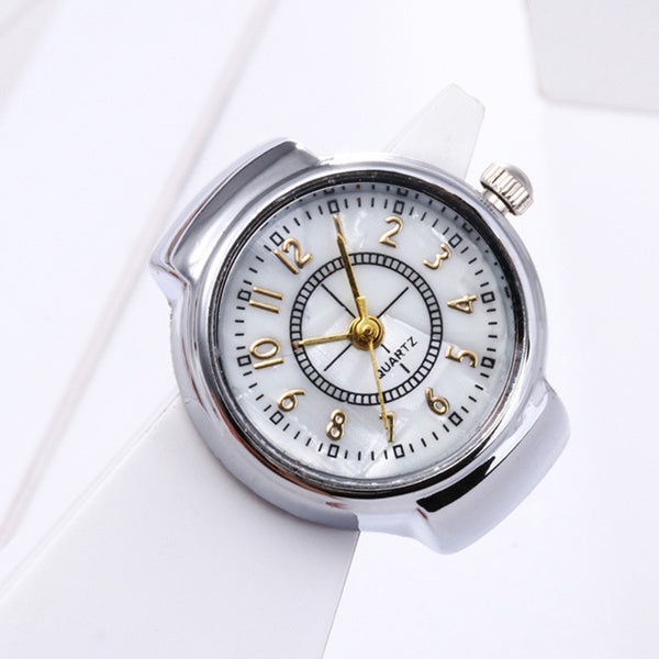 Dial Quartz Watch Creative Steel Cool Elastic Quartz Finger Ring Watch Rings - DailySale