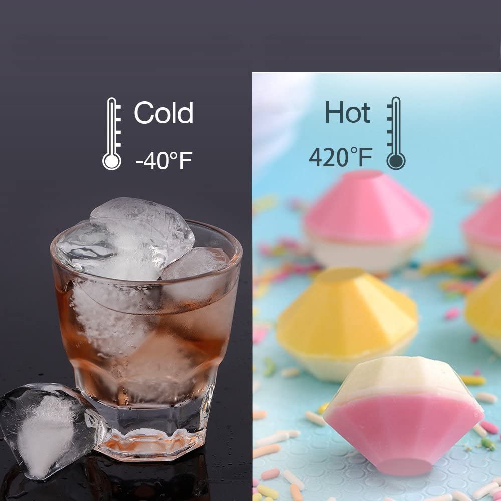 Diamond Flexible Silicone Ice Cube Mold Tray Kitchen & Dining - DailySale