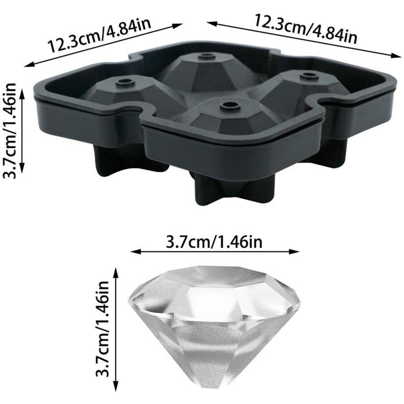 Diamond Flexible Silicone Ice Cube Mold Tray Kitchen & Dining - DailySale